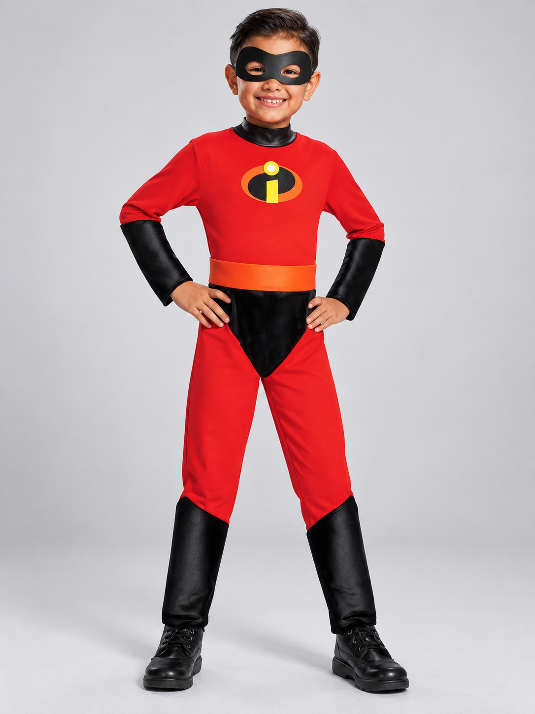 Kids' Superhero Carnival Costume Red with Mask