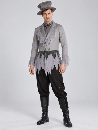 Gray and Black Carnival Costume with Bow Tie