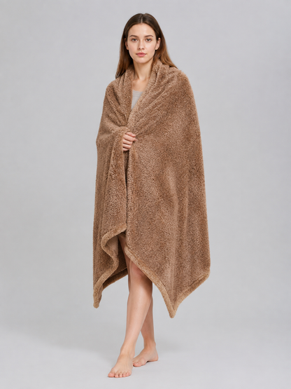 Reversible Pet Blanket, Coffee Brown Wearable Blankets detail