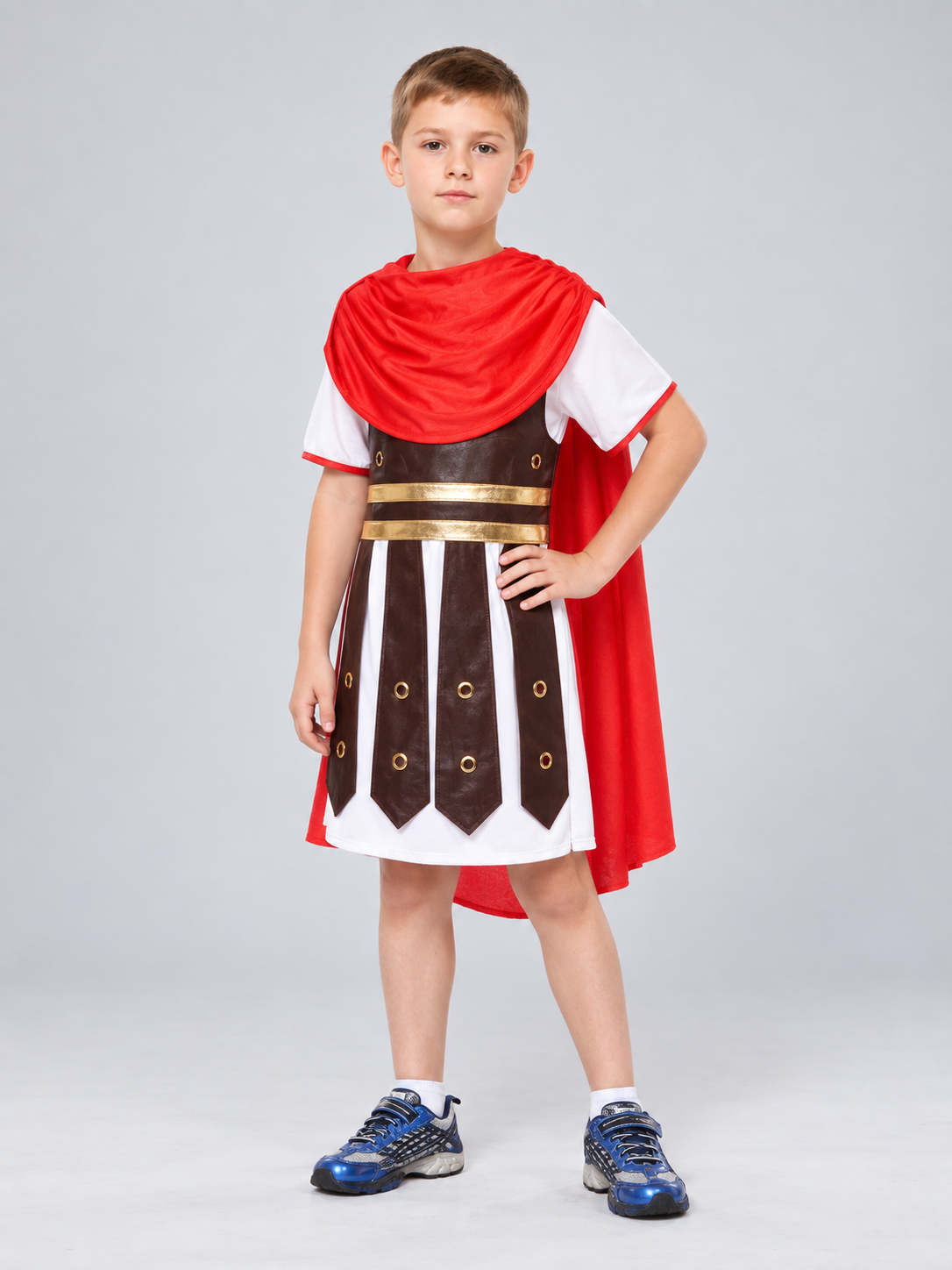 Children’s Roman Warrior Costume with Red Cape
