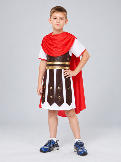 Children’s Roman Warrior Costume with Red Cape