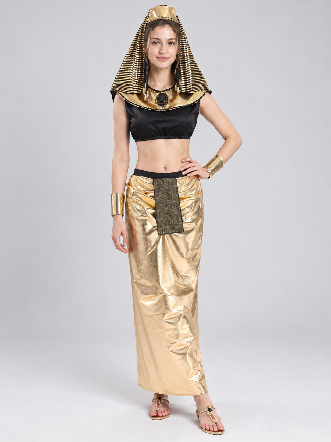 Egyptian-style carnival costume, black and gold