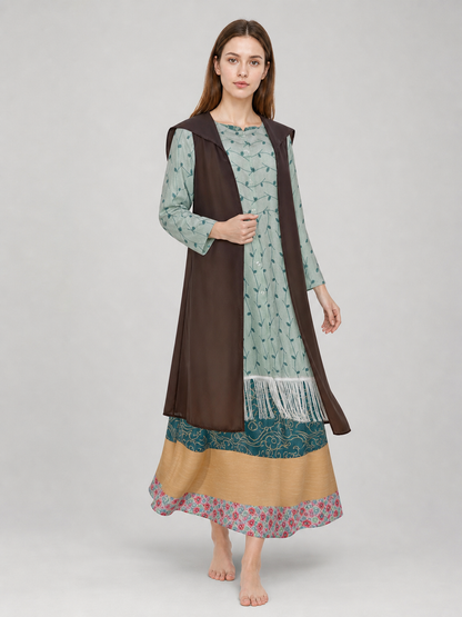 Sybill Trelawney Cosplay Costume, Fringed Dress