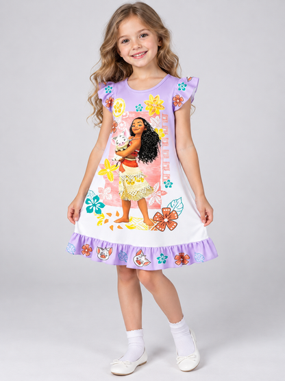 Light purple children's dress with floral print
