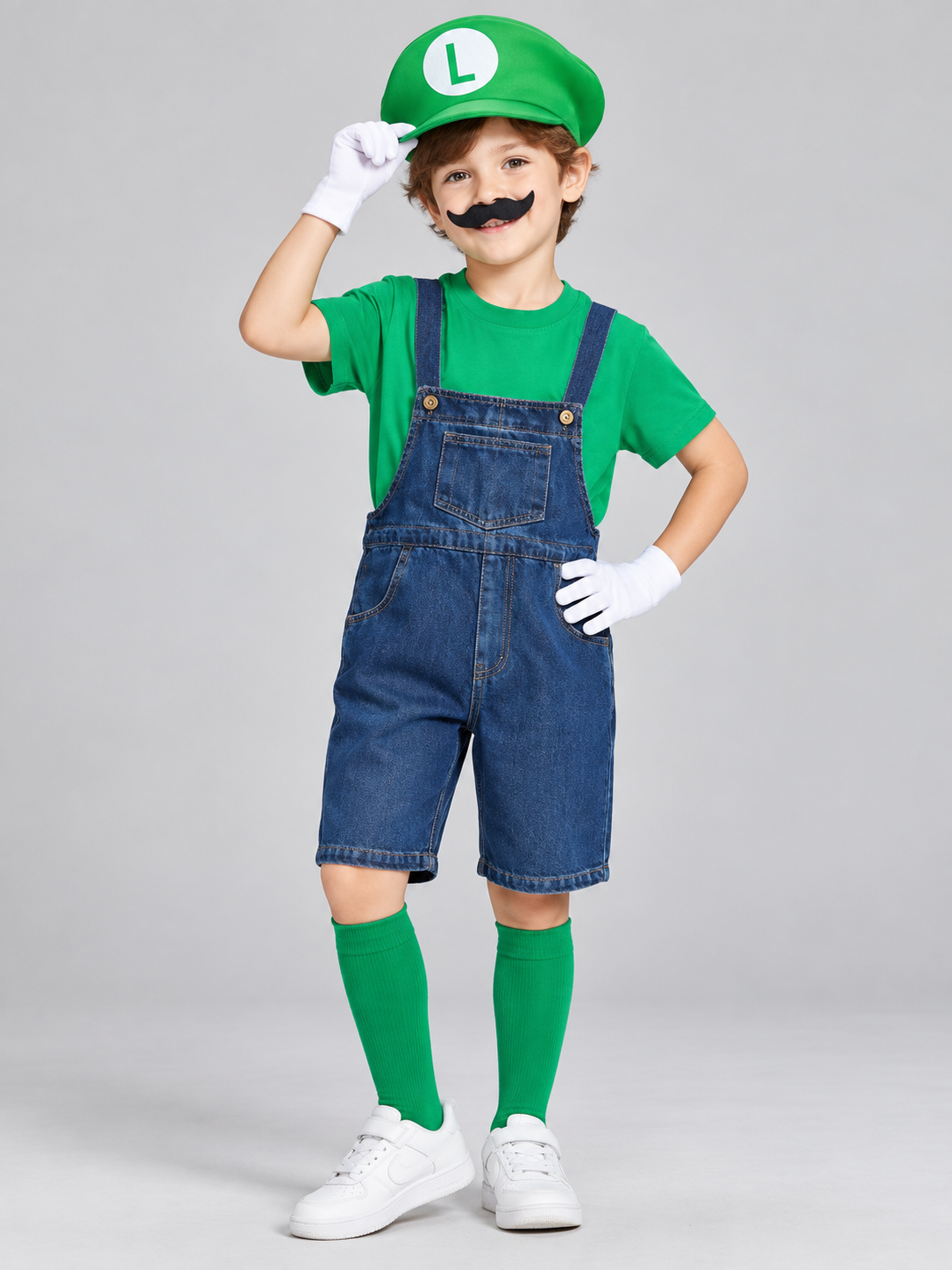 Kids' Costume Set with T-Shirt, Cap, and Mustache