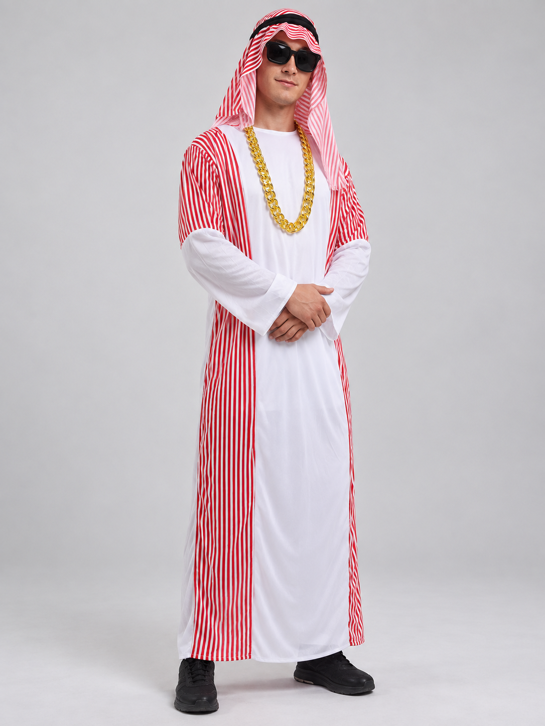 Carnival costume with headpiece and gold chain
