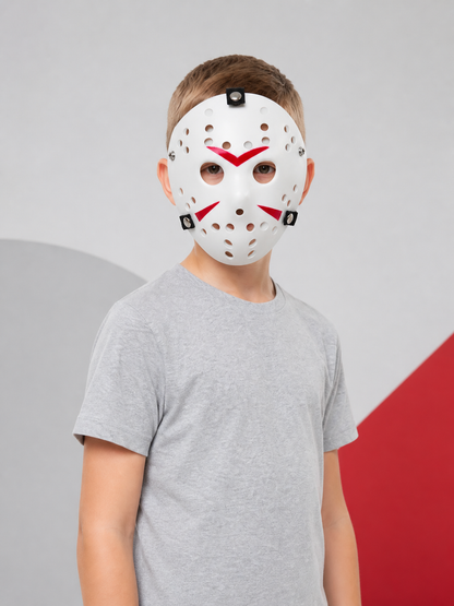Red-and-White Halloween Cosplay Mask Costume Masks detail