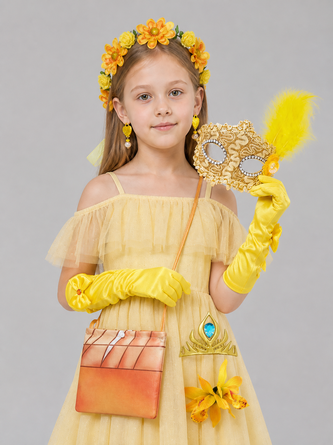 Halloween Carnival Headwear with Crown and Mask Costume Masks detail