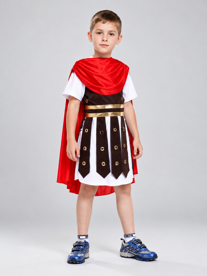 Roman Warrior Costume with Red Cape