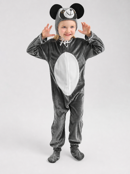 Koala Costume, Gray Hooded Jumpsuit