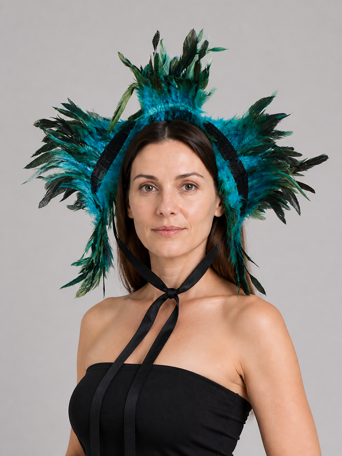 Feathered Carnival Headband for Halloween Costume Headwear detail