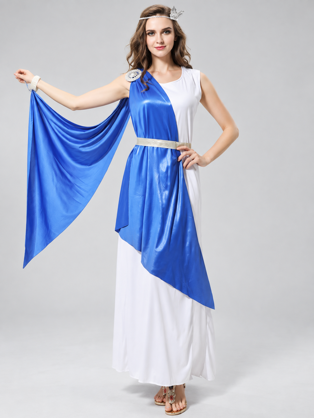 Costume with a Floor-Length Dress and Asymmetrical Draping Costume Dresses detail