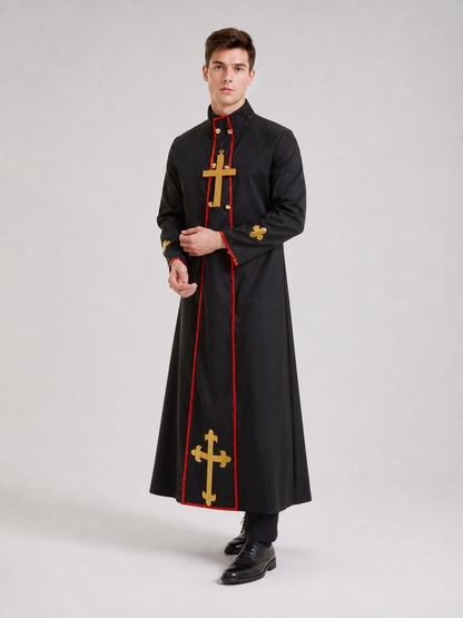Religious Robe with Crosses and Red Trim