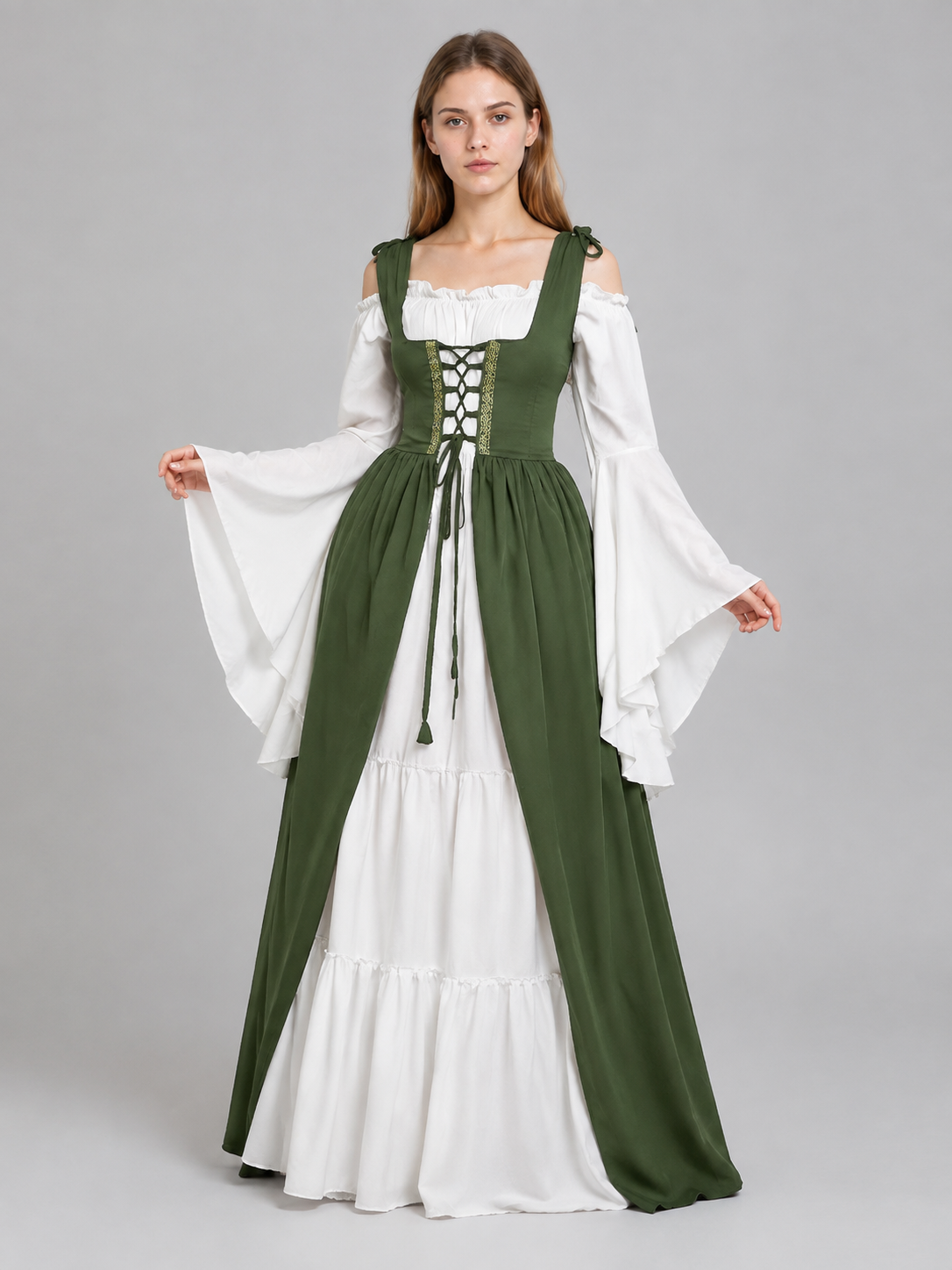 Medieval Dress with a Fitted Bodice and Lacing Costume Dresses detail