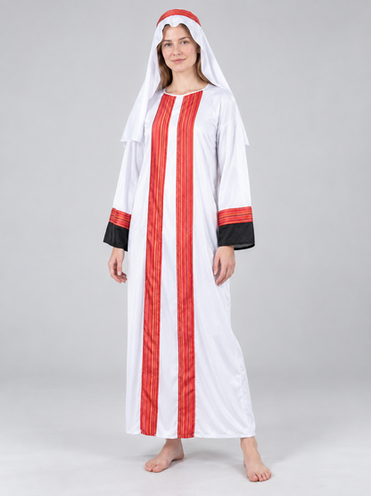 Arabian Sheikh Carnival Costume, White with Red