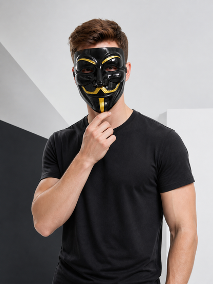 Black and Gold Carnival Mask for Halloween and Cosplay