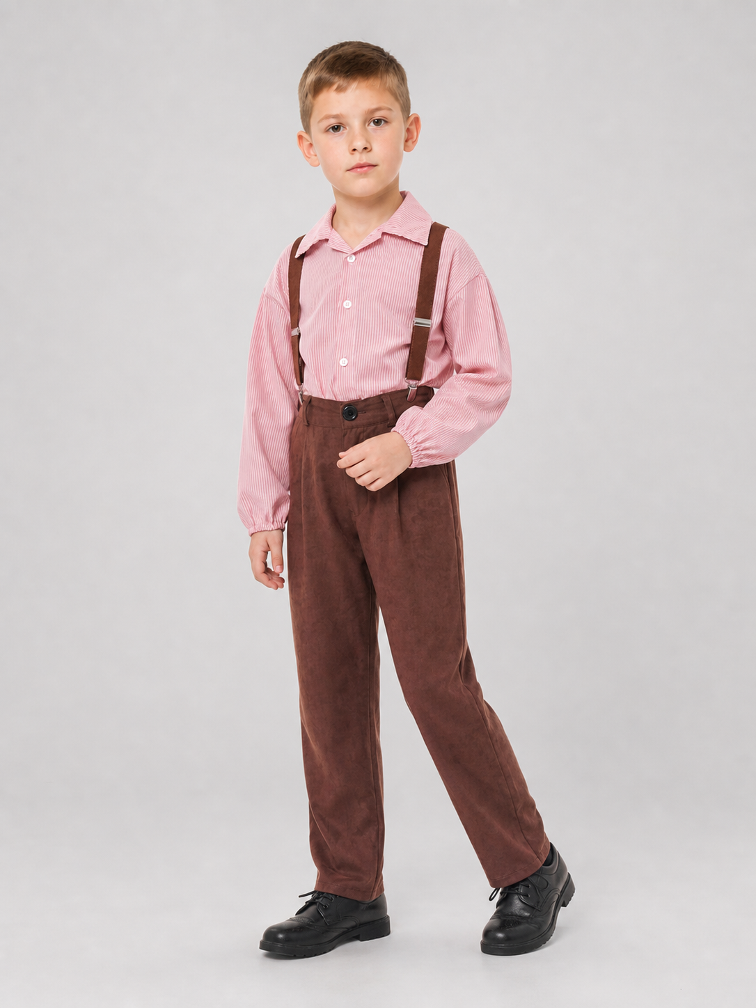 Retro-Style Shirt, Pants, and Suspenders Set