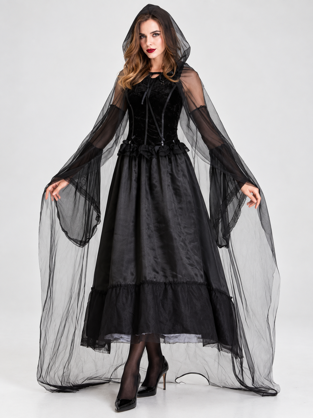 Adult Carnival Costume: Vampire, Dress, Cape