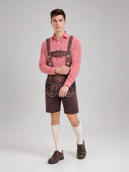 Red and White Checkered Shirt for Oktoberfest