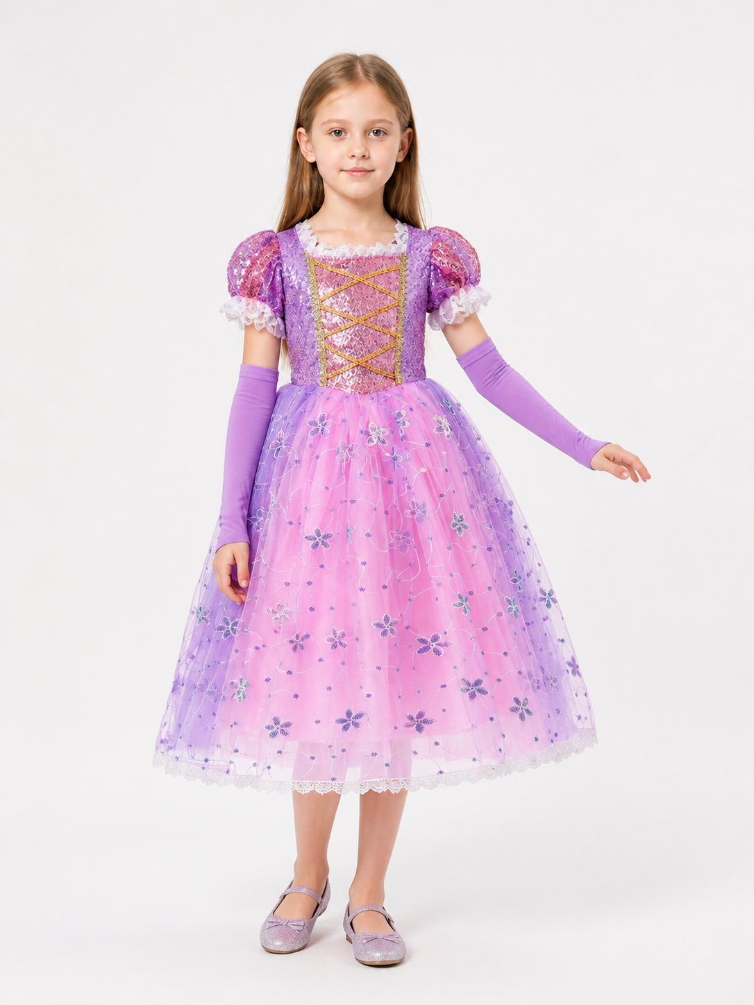 Pink and Purple Princess Halloween Carnival Costume Costumes detail