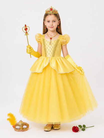 Yellow Princess Costume for Halloween and Cosplay Costumes detail