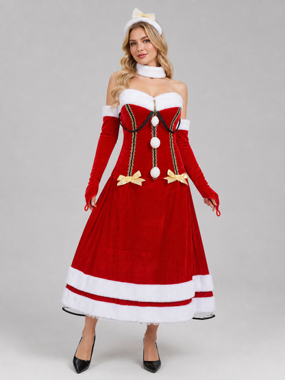 New Year's Costume with White Trim and Accessories