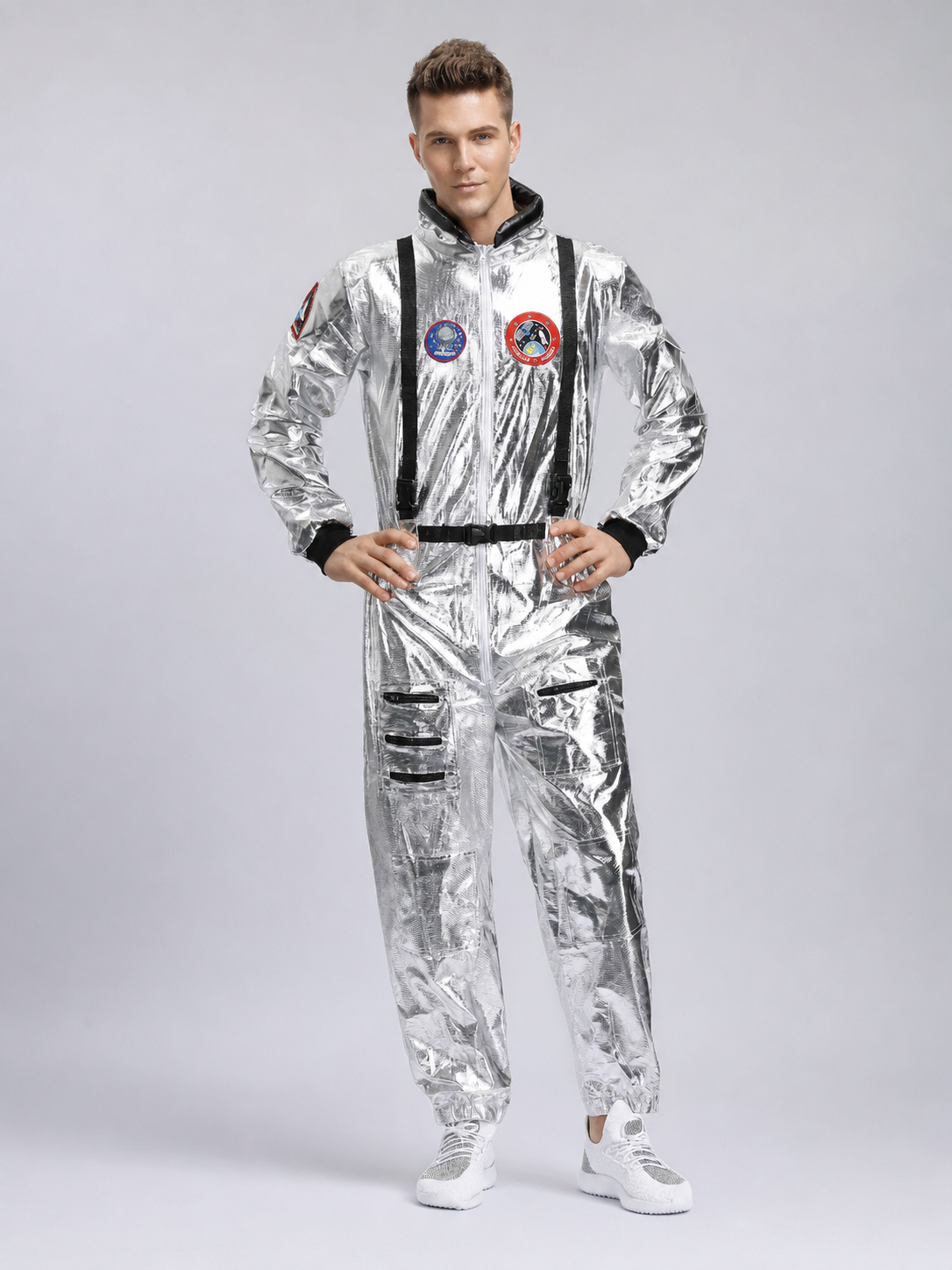 Astronaut Costume, Silver Cosplay Jumpsuit