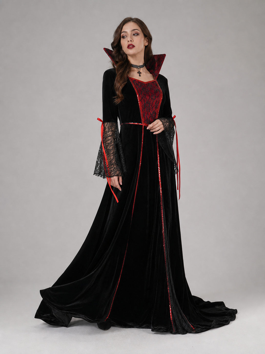 Gothic Cosplay Dress Costume with Choker