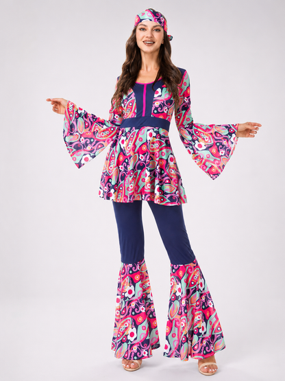 Retro Stage Costume: Top and Flare-Leg Pants