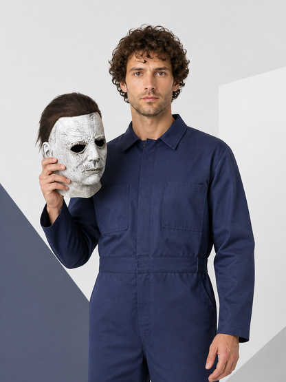 Halloween Carnival Mask with Brown Hair Costume Masks detail