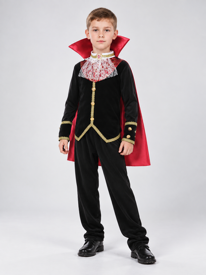 Children's Vampire Costume with Red Cape Costume Capes detail