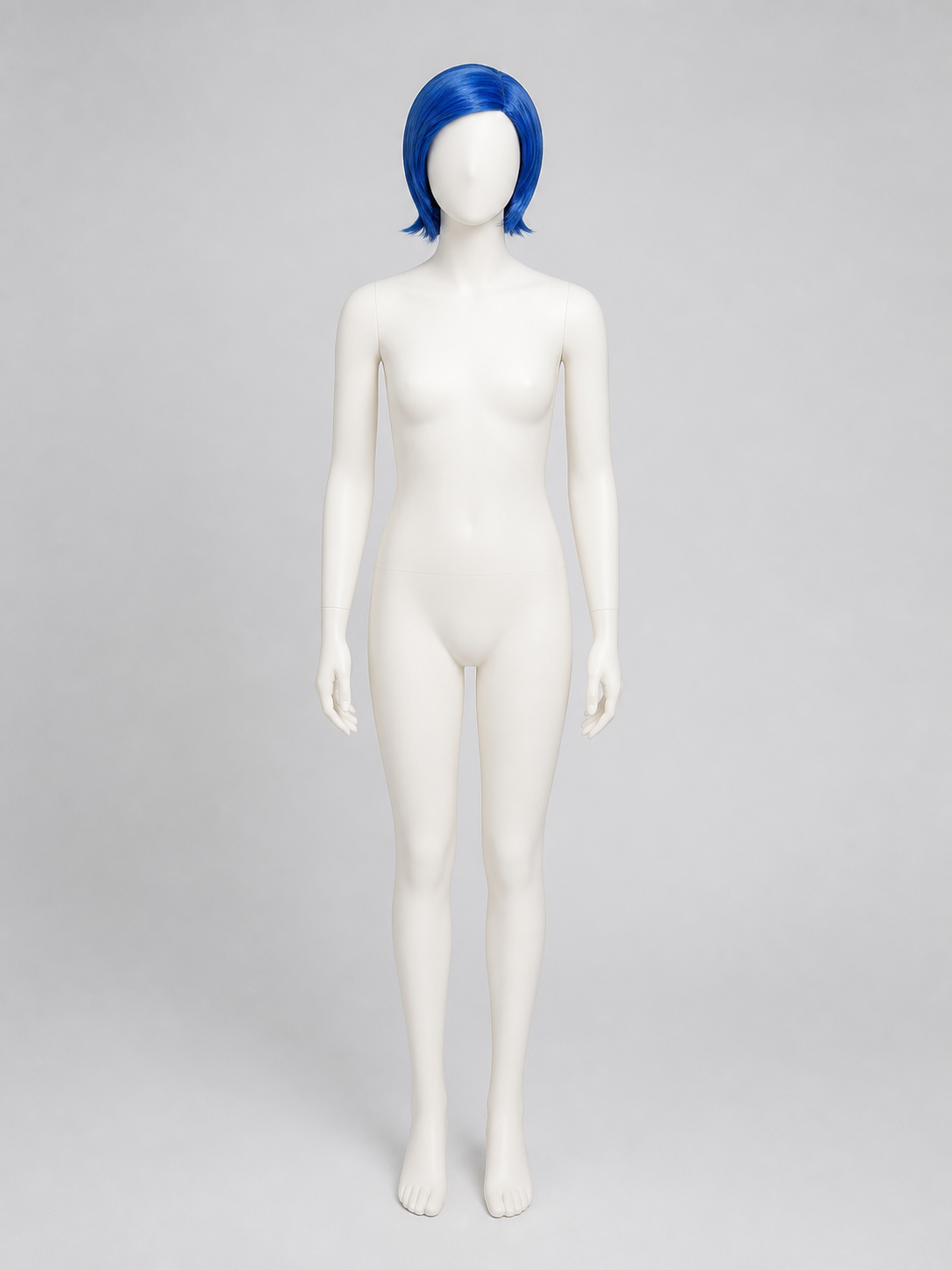 Blue Bob Wig with Side-Swept Bangs for Cosplay and Parties Costume Wigs detail