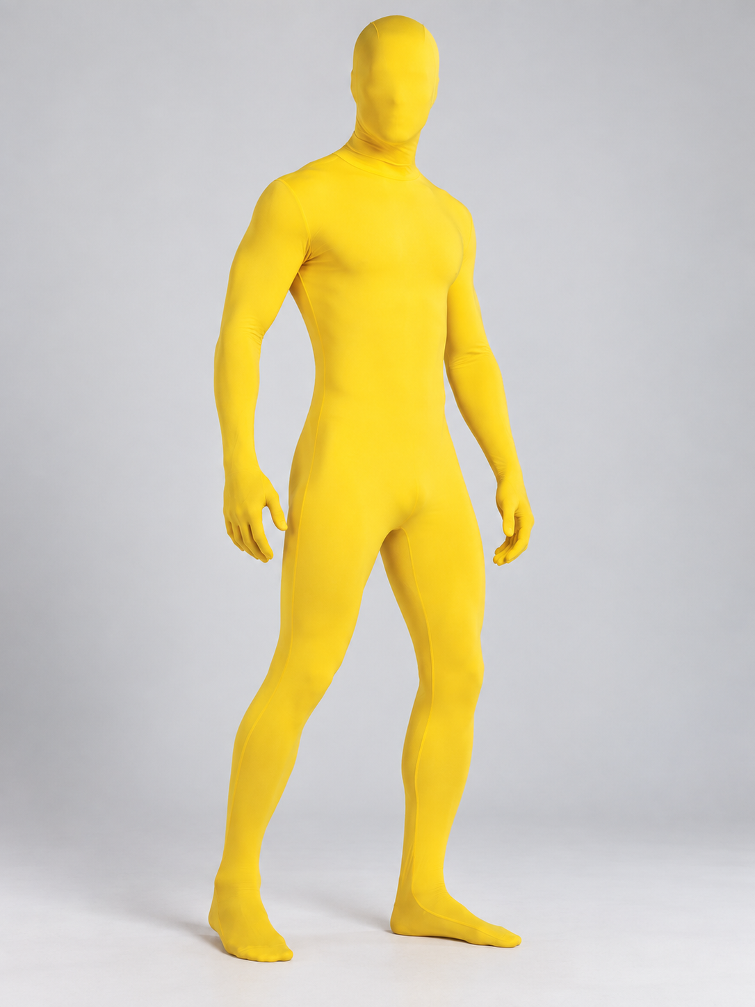 Yellow Form-Fitting Full-Body Jumpsuit Costume Costumes detail