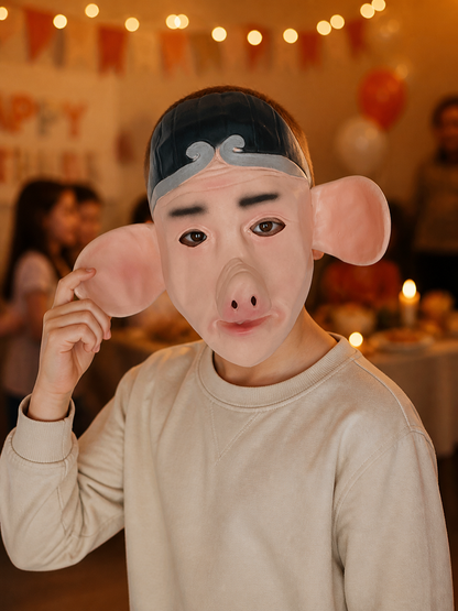 Full-Face Zhu Bajie Pig Carnival Mask Costume Masks detail