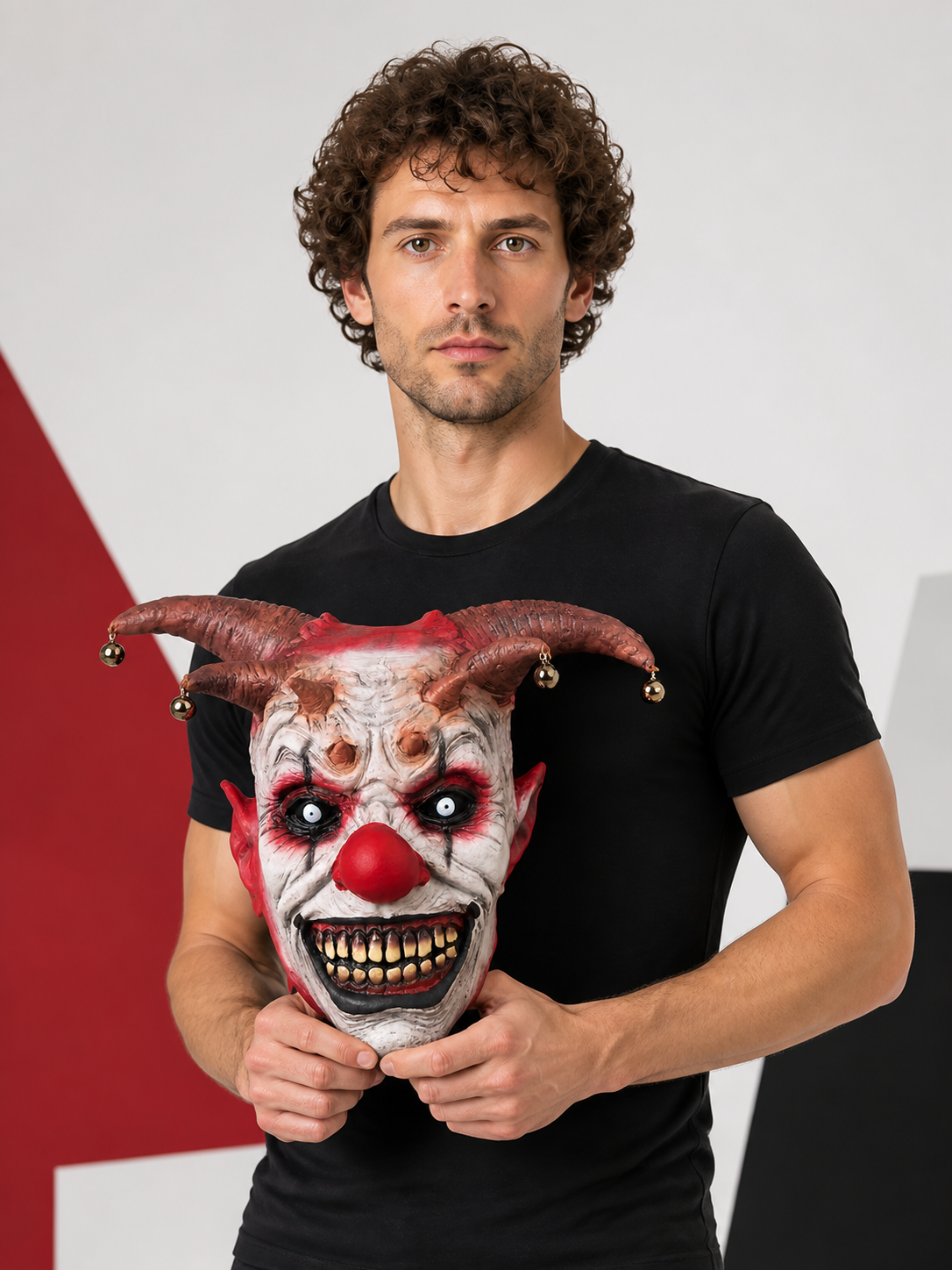 Scary Carnival Mask, Horned Clown