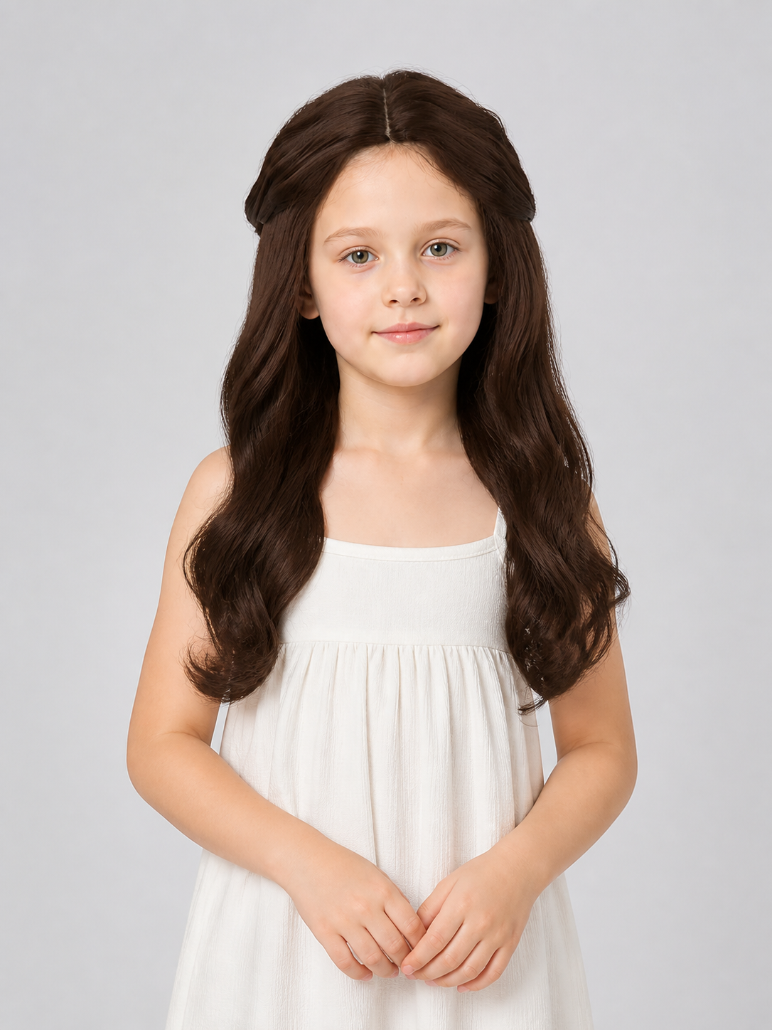 Long Wavy Brown Carnival Wig Costume Wigs detail