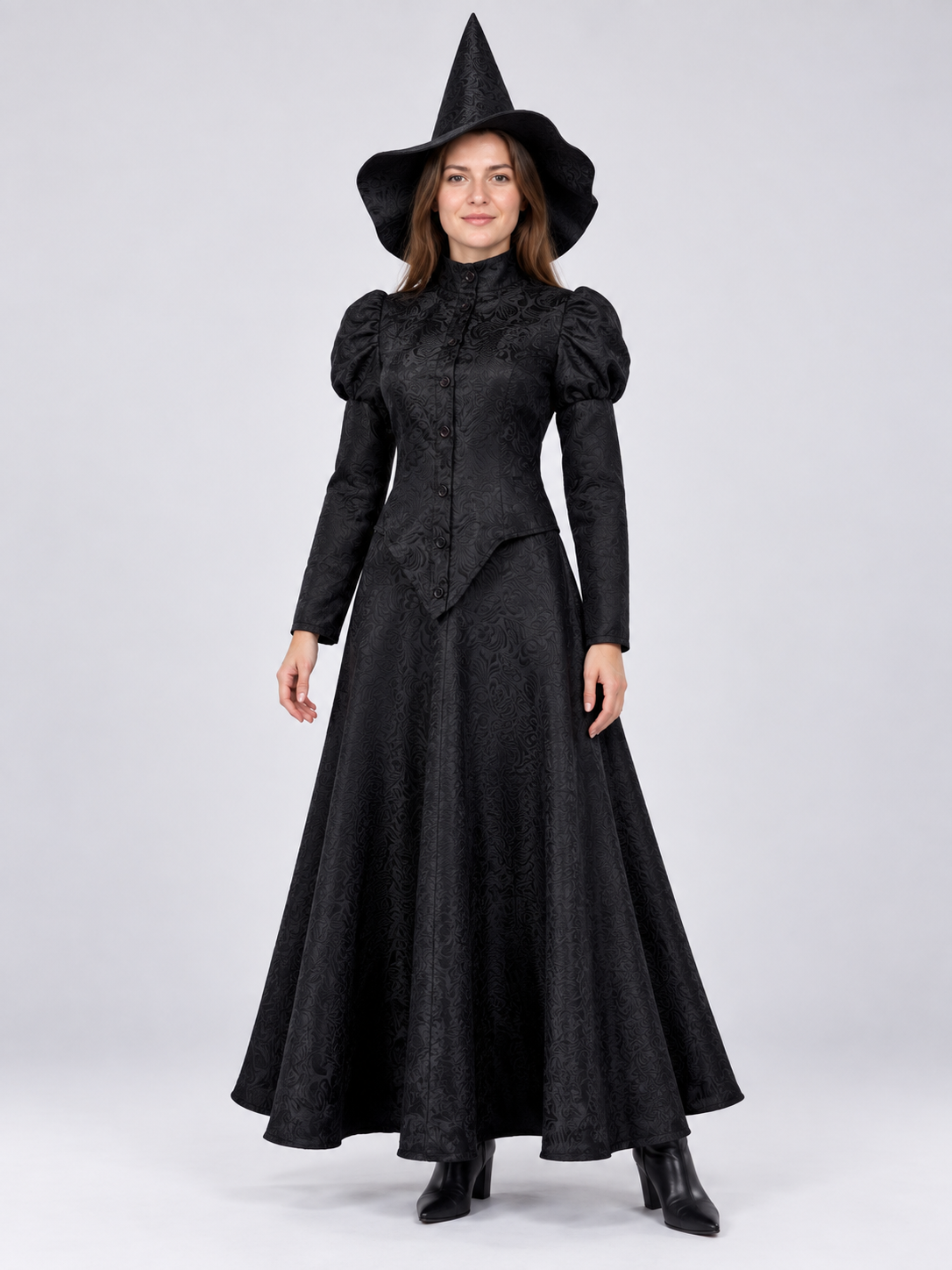 Black Witch Cosplay Costume: Top, Skirt, Hat