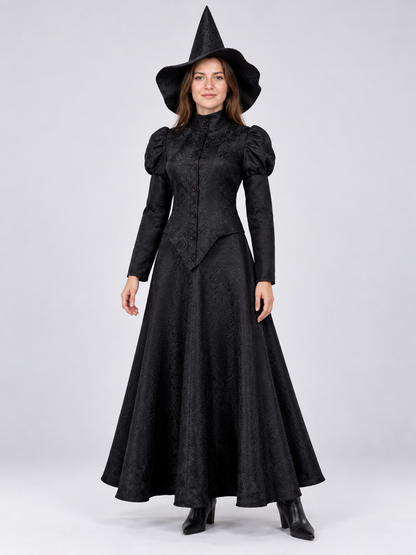 Black Witch Cosplay Costume: Top, Skirt, Hat