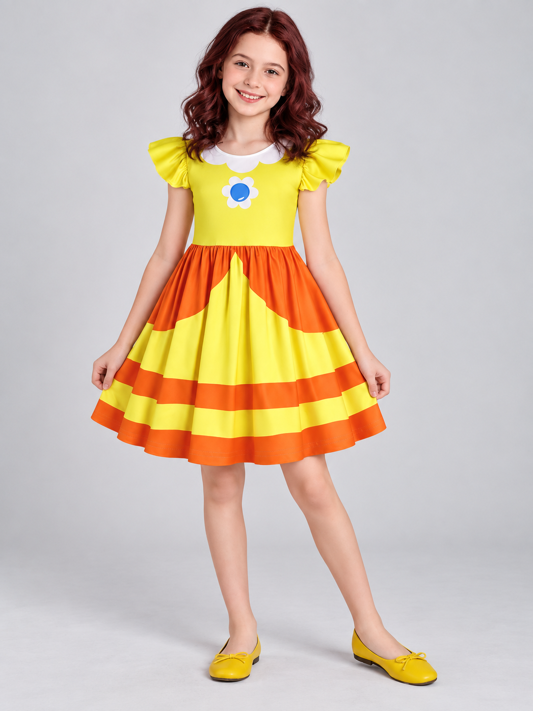 Kids' Costume Dress with White Collar and Emblem