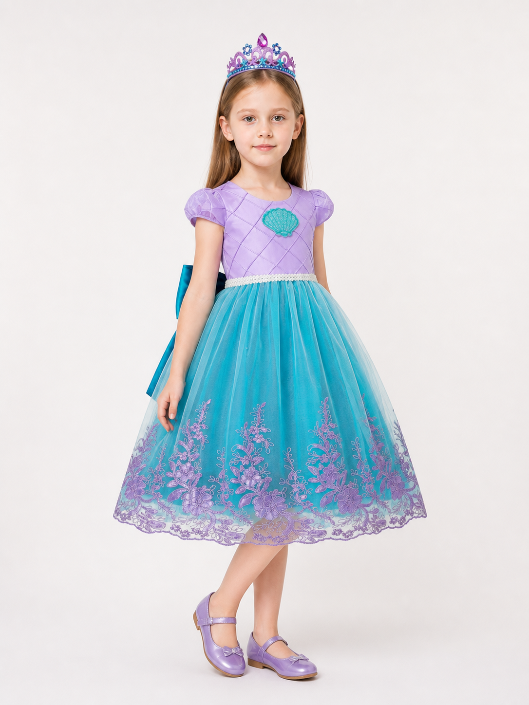 Halloween Mermaid Princess Costume on-model front view
