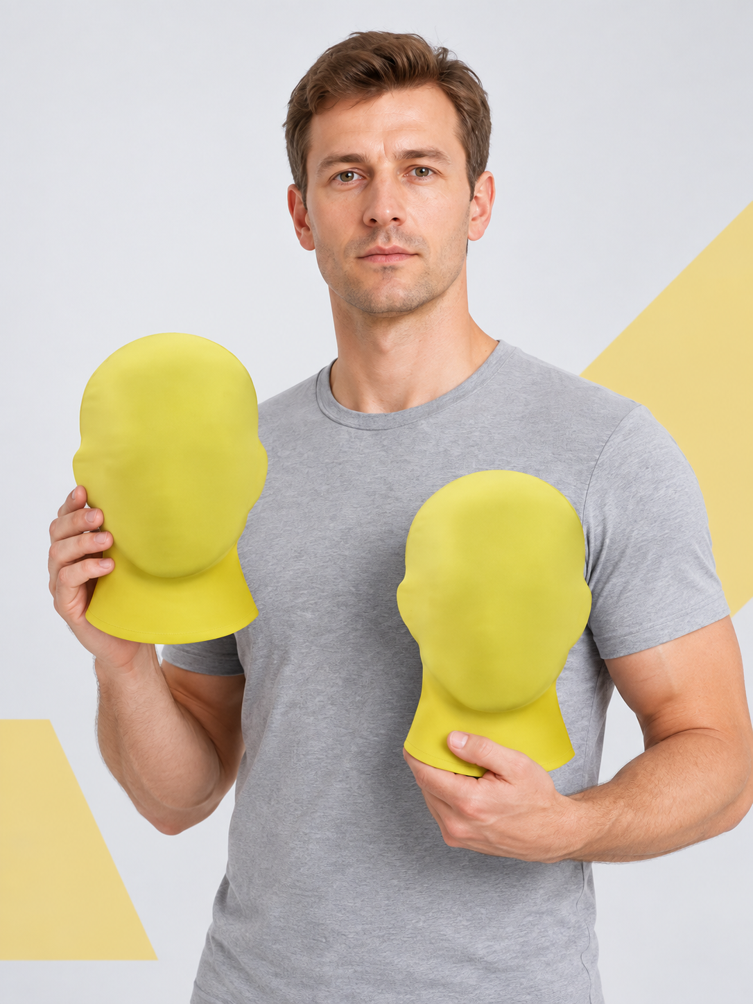 Yellow Full-Face Mask Smooth with No Cutouts 2 Pack