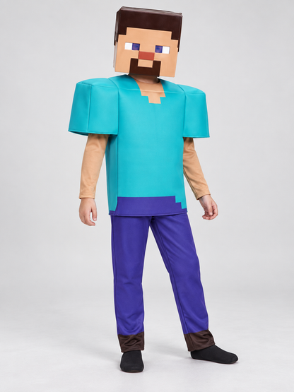 Carnival Costume with 3D Mask and Pixel Design