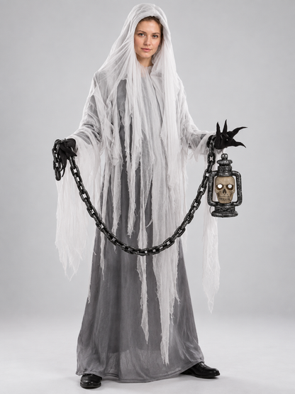 Ghost Costume with Hood, Chain, and Lantern Costumes detail