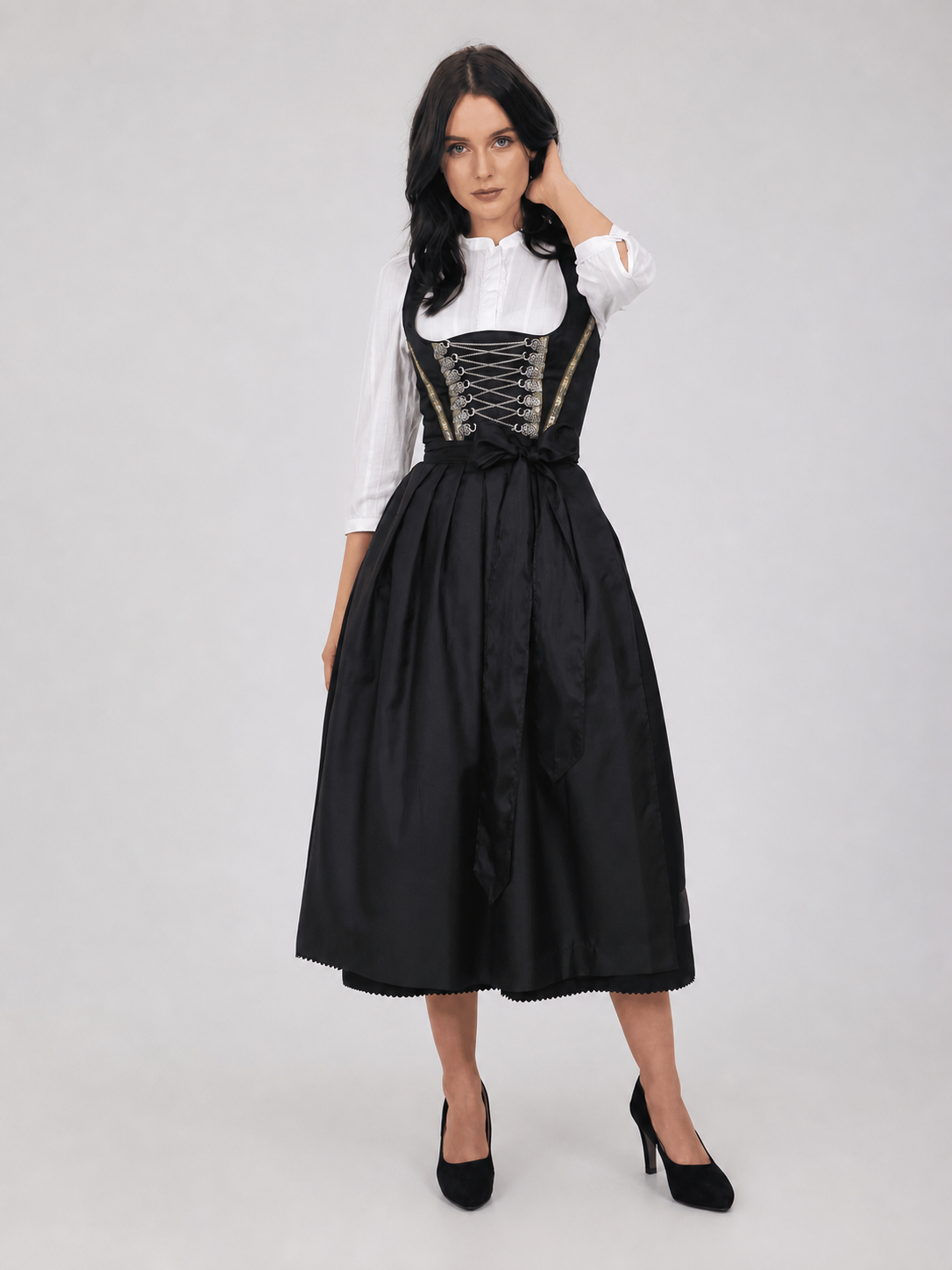 Historical Ethnic Dress with a Corset-Style Bodice