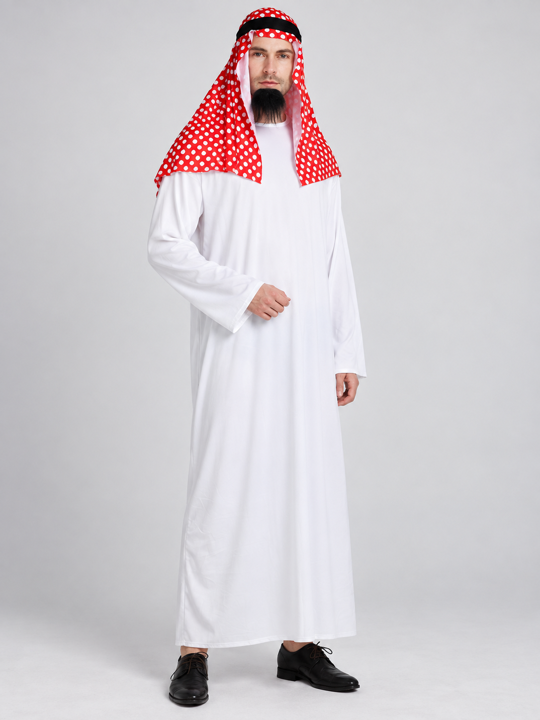 Carnival Costume with Polka-Dot Scarf and Beard