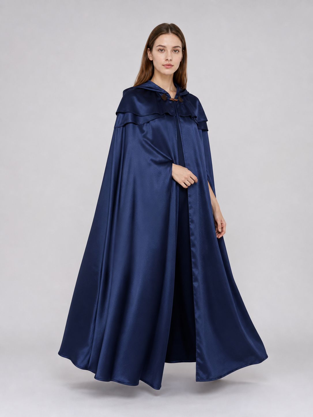 Viking Hooded Cape Cloak, Dark Blue