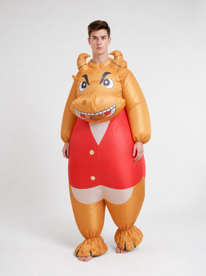 Inflatable Bull Costume with Red Vest