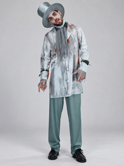 Gray Ghost Costume with Hat and Scarf
