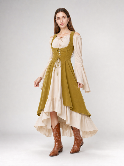 Renaissance-Style Costume Dress with Lacing