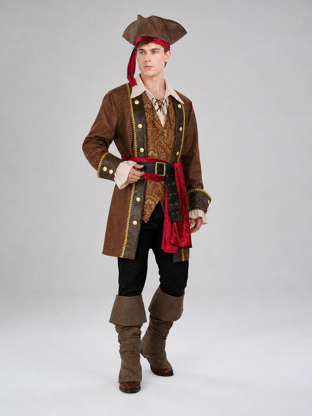 Pirate Costume with Frock Coat and Accessories
